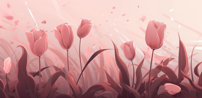 情人节粉色玫瑰花朵手绘背景,插画/手绘图,插画/手绘图库,插画/手绘图下载,插画/手绘